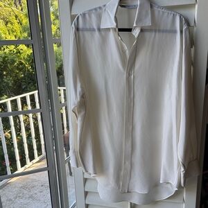 Zara White Button-Up Blouse